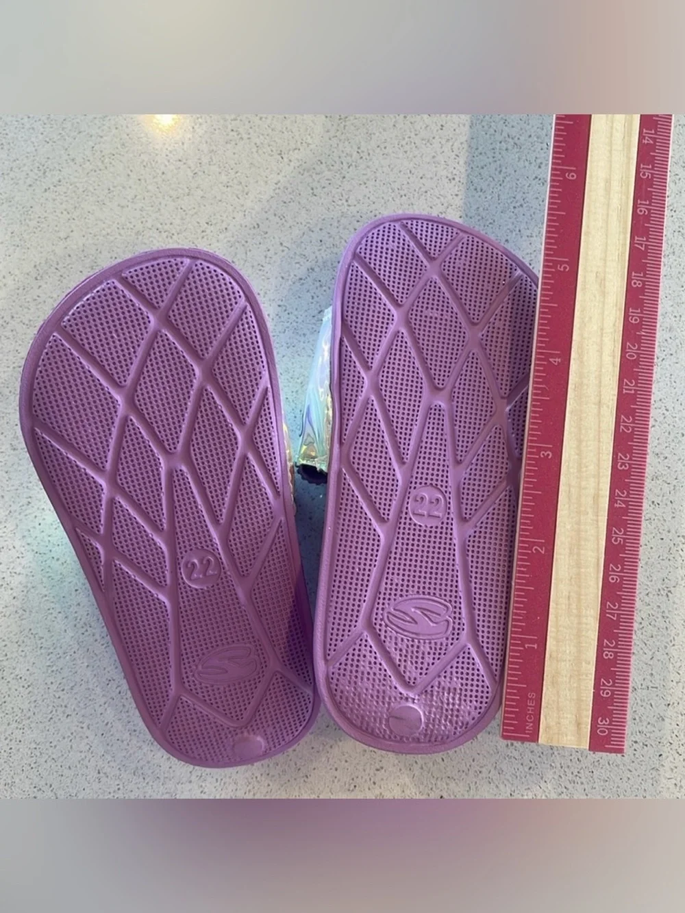 Girls' Purple Unicorn Slide Sandals